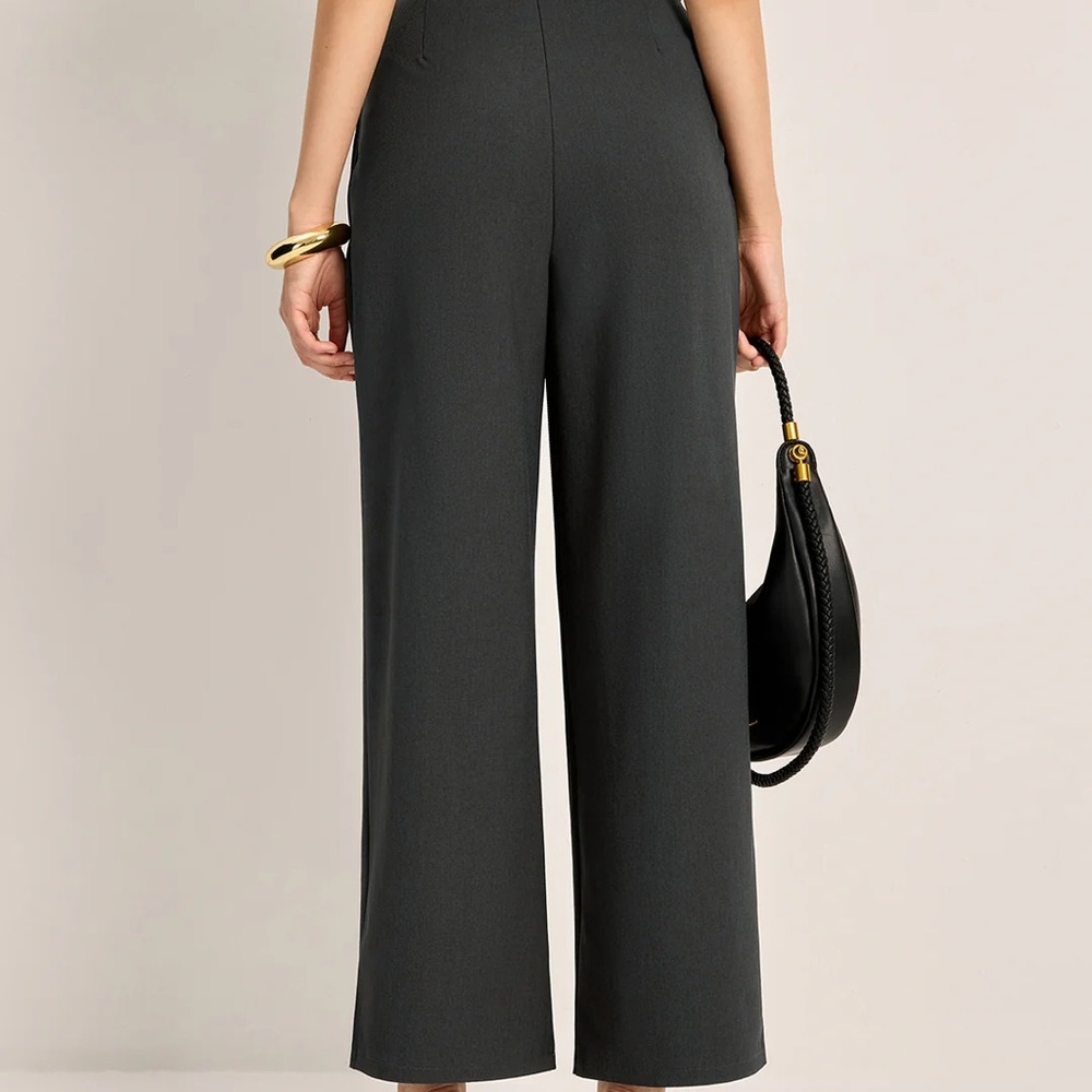 NWT Commense super high rise dark gray charcoal trouser pants size small medium - Picture 3 of 9